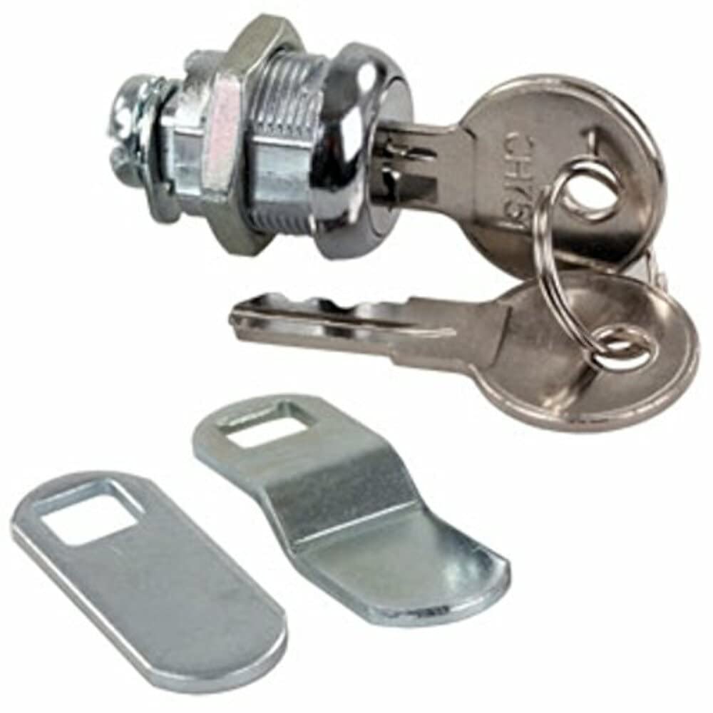 JR PRODUCTS 00305 Standard Compartment Door Key Lock - 5/8, Silver RV & Camper