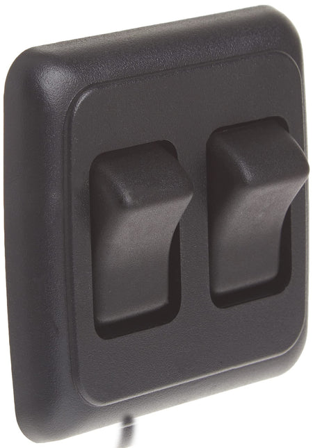 JR Products JR Products 12235 Black Double SPST On-Off Switch with Bezel