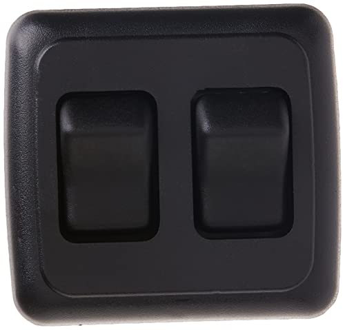 JR Products JR Products 12235 Black Double SPST On-Off Switch with Bezel