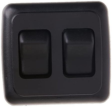 JR Products JR Products 12235 Black Double SPST On-Off Switch with Bezel