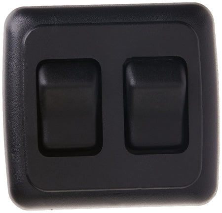 JR Products JR Products 12235 Black Double SPST On-Off Switch with Bezel