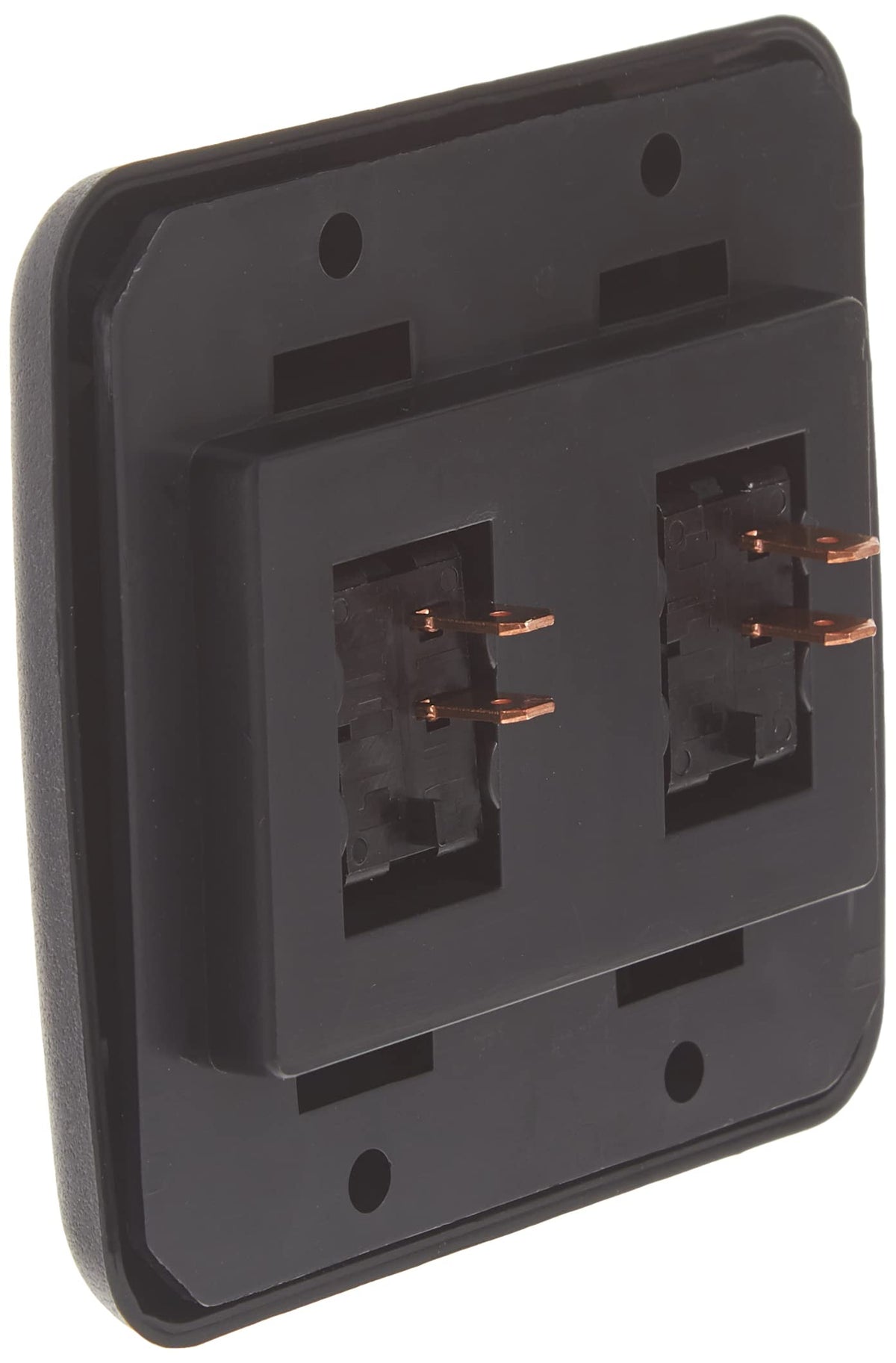 JR Products JR Products 12235 Black Double SPST On-Off Switch with Bezel