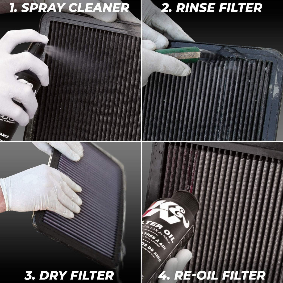 K&N FILTER 995050BK FILTER CARE SERVICE KIT - SQUEEZE B