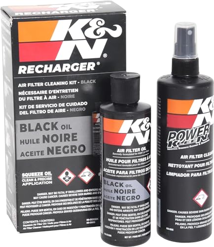 K&N FILTER 99-5050BK K&N Air Filter Cleaning Kit: Squeeze Bottle Filter Cleaner and Blac...