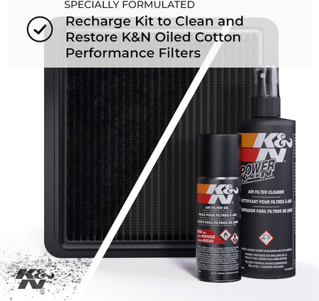 K&N FILTER 99-5050BK K&N Air Filter Cleaning Kit: Squeeze Bottle Filter Cleaner and Blac...