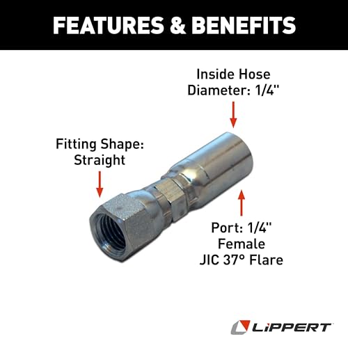 LIPPERT COMP 138416 Lippert Level Up® Hydraulic Hose End Fitting with Crimp-On Coupling...