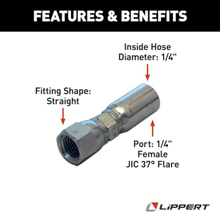 LIPPERT COMP 138416 HYDRAULIC HOSE END FITTIN