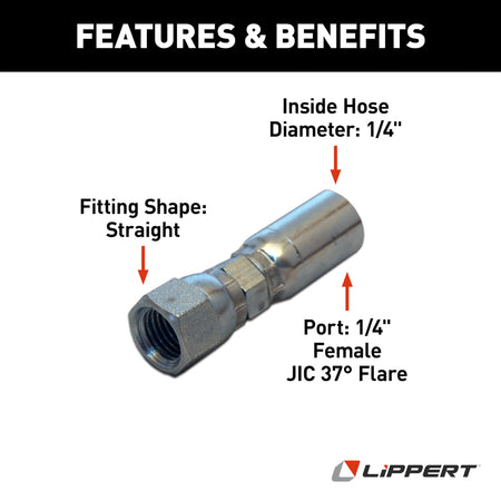 LIPPERT COMP 138416 HYDRAULIC HOSE END FITTIN