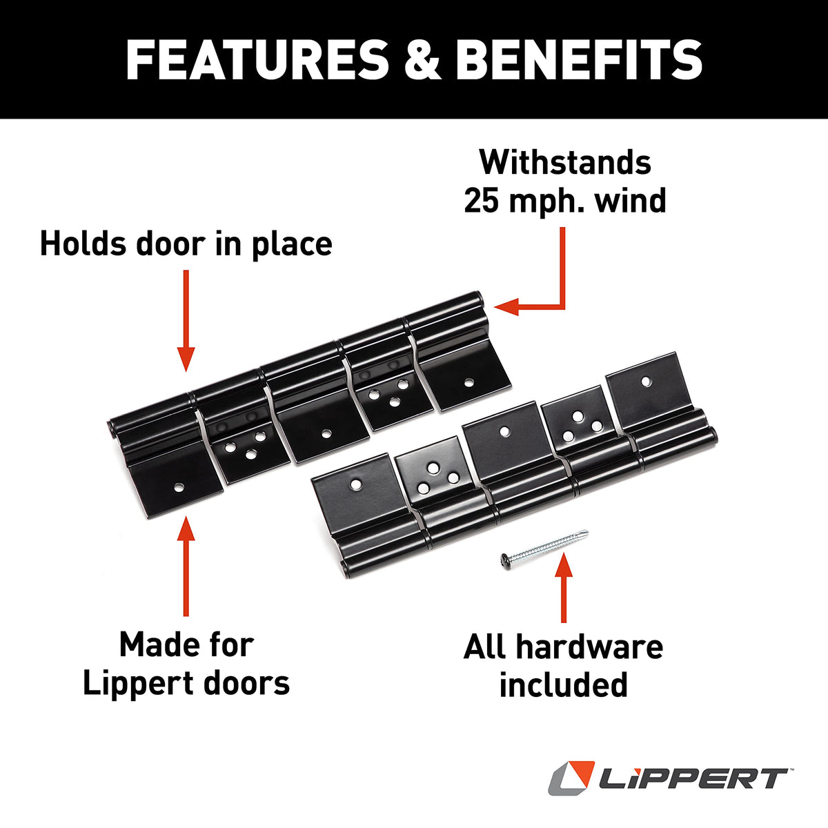 LIPPERT COMP 2020102629 onents RV Entry Door Friction Hinge Kit for 5th Wheel, Travel Trail...