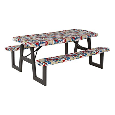 LIPPERT COMP 2022107835 Lippert Vinyl Tablecloth with Bench Covers for Picnic Tables - Camp...