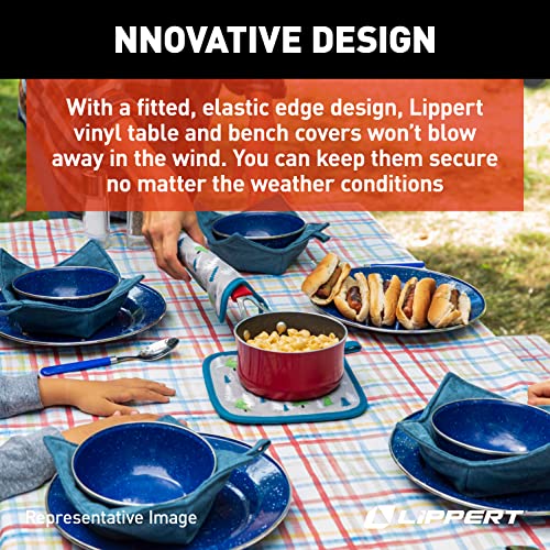 LIPPERT COMP 2022107835 Lippert Vinyl Tablecloth with Bench Covers for Picnic Tables - Camp...