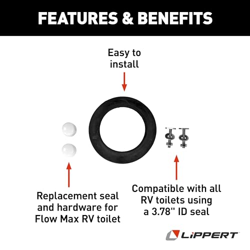 LIPPERT COMP 2022121983 onents Flow Max™ Replacement RV Toilet Bottom Gasket & Mounting