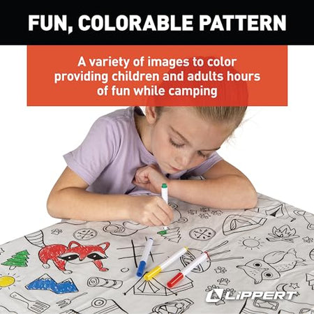 LIPPERT COMP 2023051696 Lippert Color Escape Vinyl Tablecloth/Bench Cover Set for Camping a...