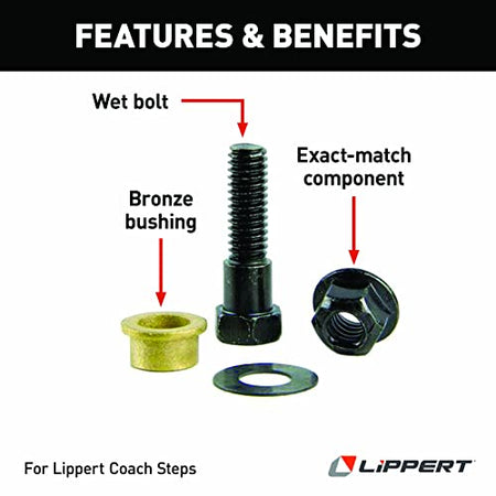 LIPPERT COMP 216567 onents - Motorized Step Wet Bolt Replacement Kit for Coach Step