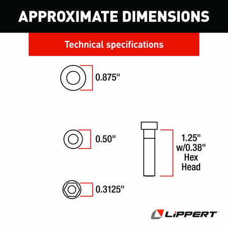 LIPPERT COMP 216567 ELECTRIC STEP WET BOLT KI