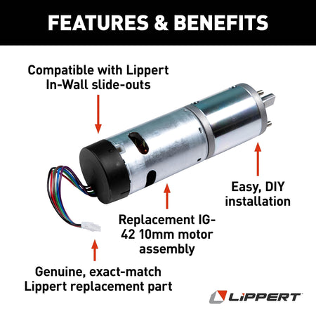LIPPERT COMP 236575 Lippert Replacement IG-42 10-Millimeter In-Wall RV Slide-Out Motor ...