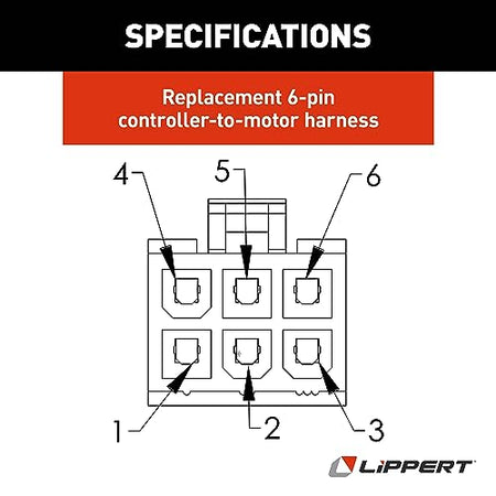 LIPPERT COMP 238992 Lippert Replacement 35' Male-to-Female 6-Pin Controller-to-Motor Ha...