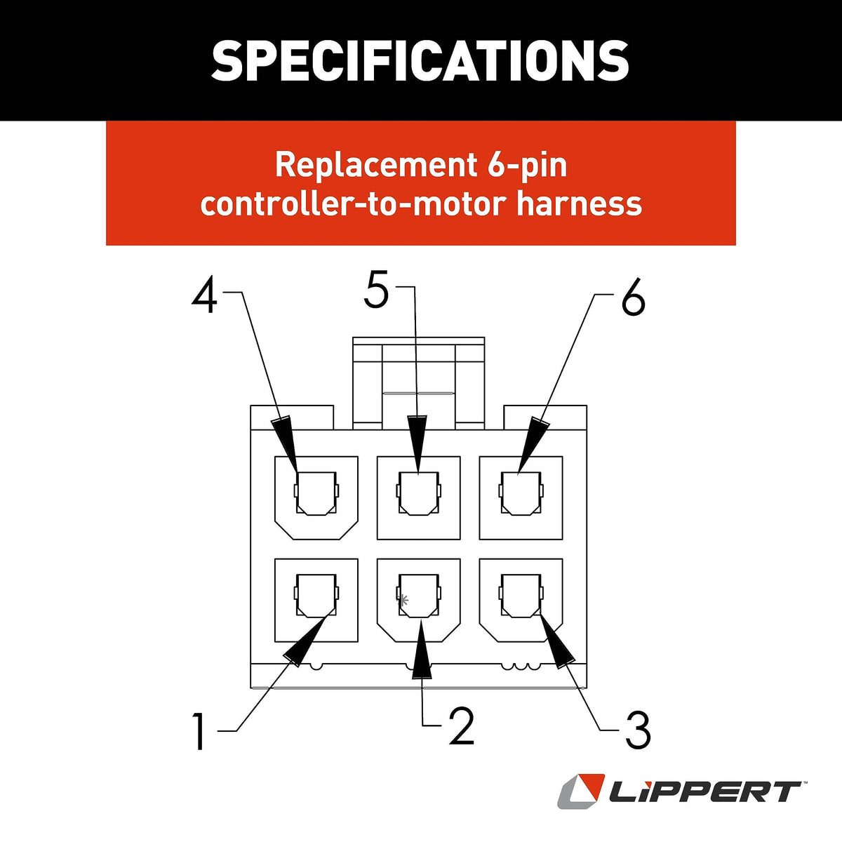 LIPPERT COMP 238992 Lippert Replacement 35' Male-to-Female 6-Pin Controller-to-Motor Ha...