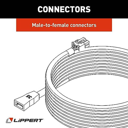 LIPPERT COMP 238992 Lippert Replacement 35' Male-to-Female 6-Pin Controller-to-Motor Ha...