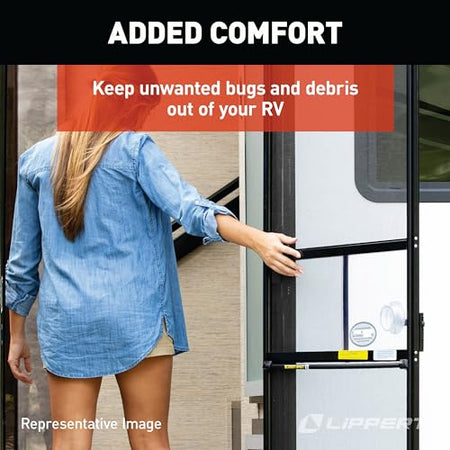 LIPPERT COMP 239061 Lippert Replacement RV Screen Door Slider Panel with Push-Down Knob...