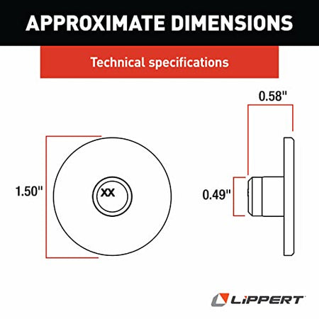 LIPPERT COMP 277882 Lippert Replacement .58 Wear Tab with 1-1/2 OD for RV Slide-Out Sys...