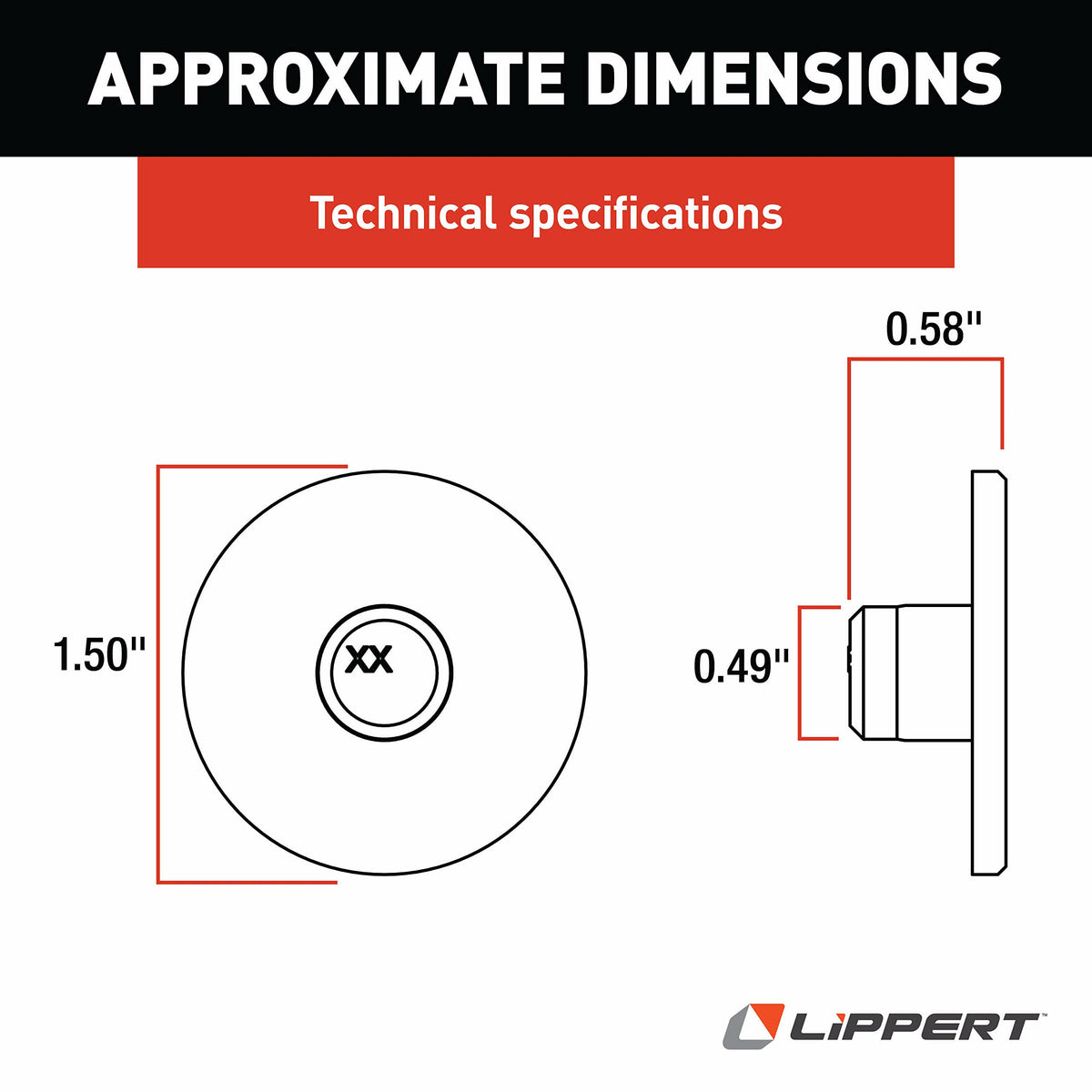 LIPPERT COMP 277882 Lippert Replacement .58 Wear Tab with 1-1/2 OD for RV Slide-Out Sys...
