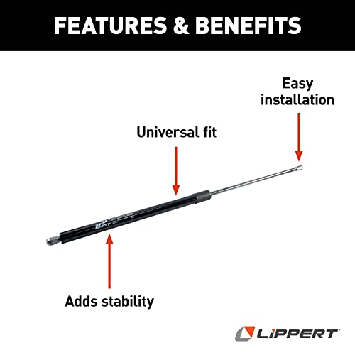 LIPPERT COMP 280343 Solera  Gas Strut - 26, 124 lb for Short and Flat Awning Arms, Black RV & Camper