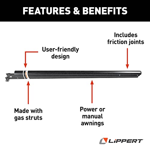 LIPPERT COMP 281154 FLAT AWNING ARM ASBLY BLK