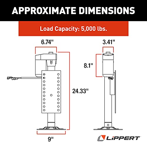 LIPPERT COMP 305339 HALL EFCT JK W/MTG PLT LFT 5000LBS