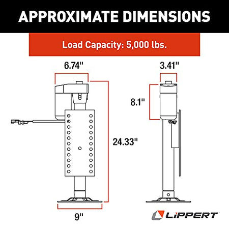 LIPPERT COMP 305339 HALL EFCT JK W/MTG PLT LFT 5000LBS