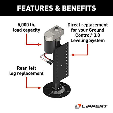 LIPPERT COMP 305339 HALL EFCT JK W/MTG PLT LFT 5000LBS
