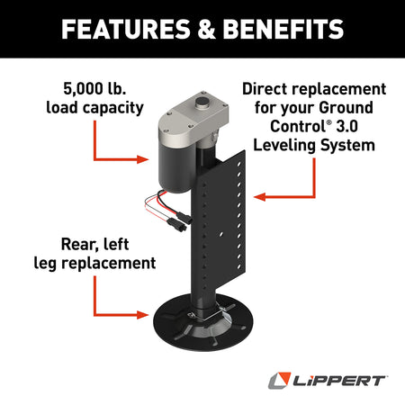 LIPPERT COMP 305339 HALL EFCT JK W/MTG PLT LFT 5000LBS