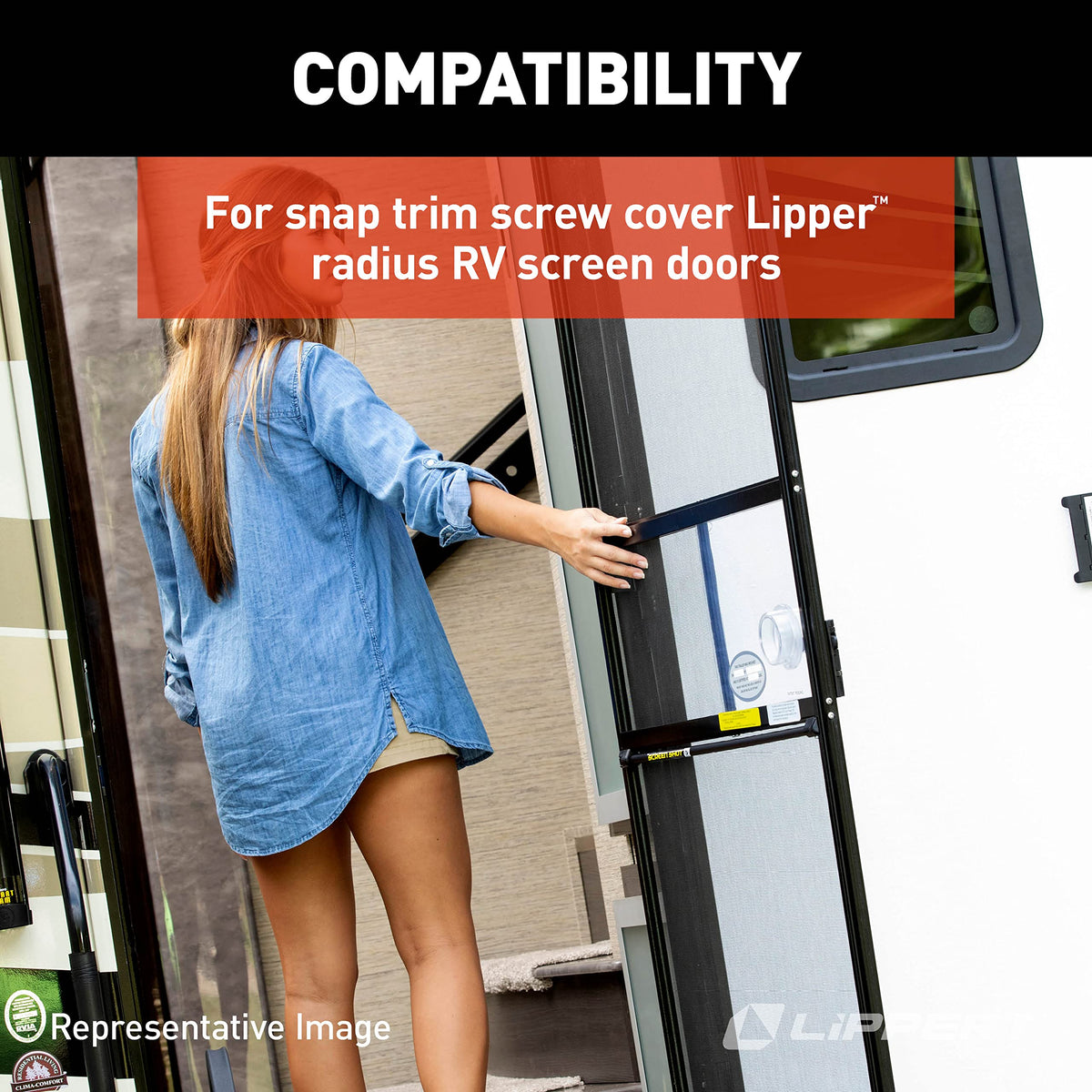 LIPPERT COMP 326192 Lippert Replacement 76 Snap Trim Screw Cover for Radius Screen Door...