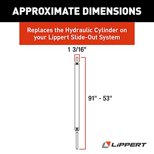 LIPPERT COMP 342328 Lippert 53 Hydraulic Cylinder Replacement with 38 Stroke, 1-1/2 Bor...