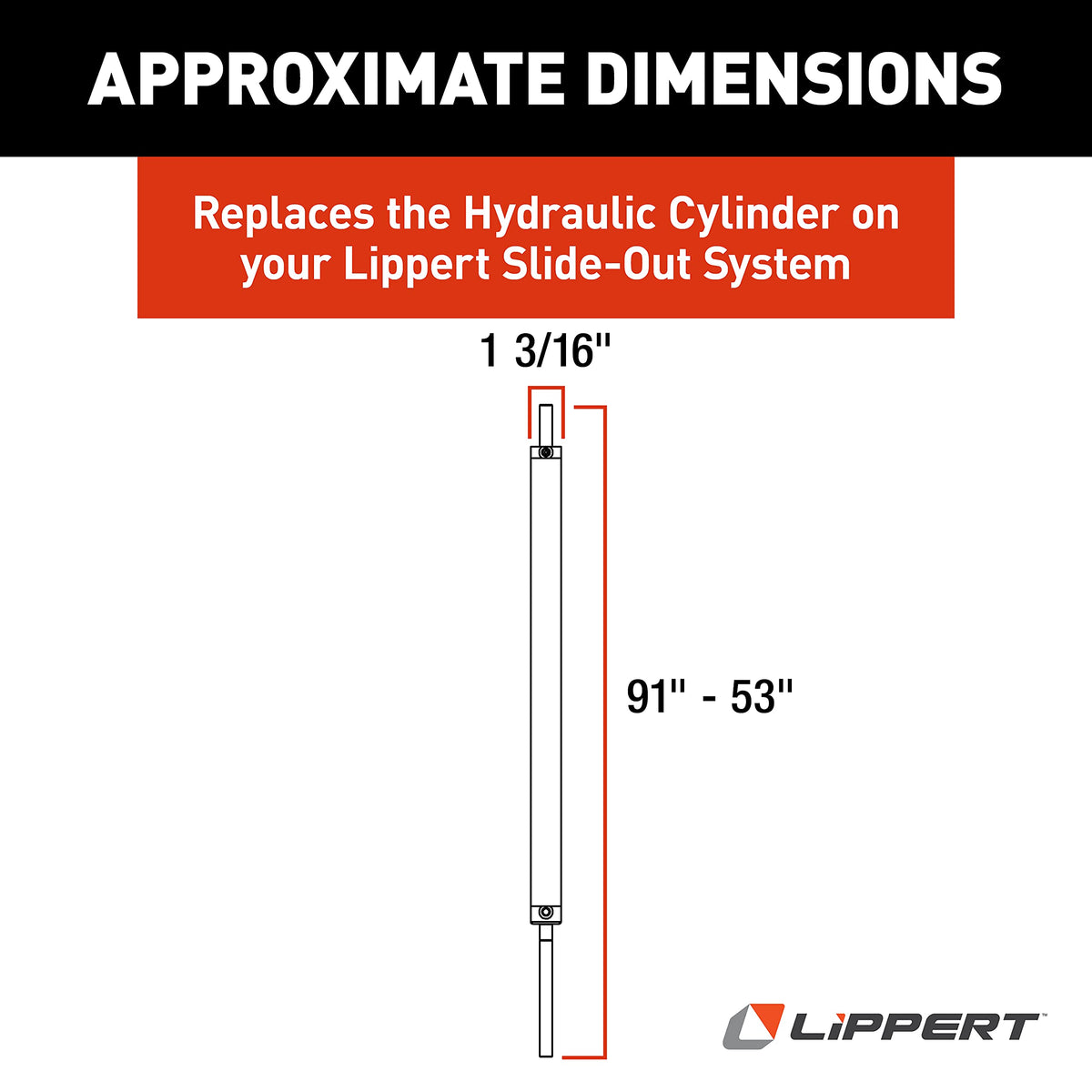 LIPPERT COMP 342328 ALUMINUM HYDRAULIC ACTUATOR 1 1/2'