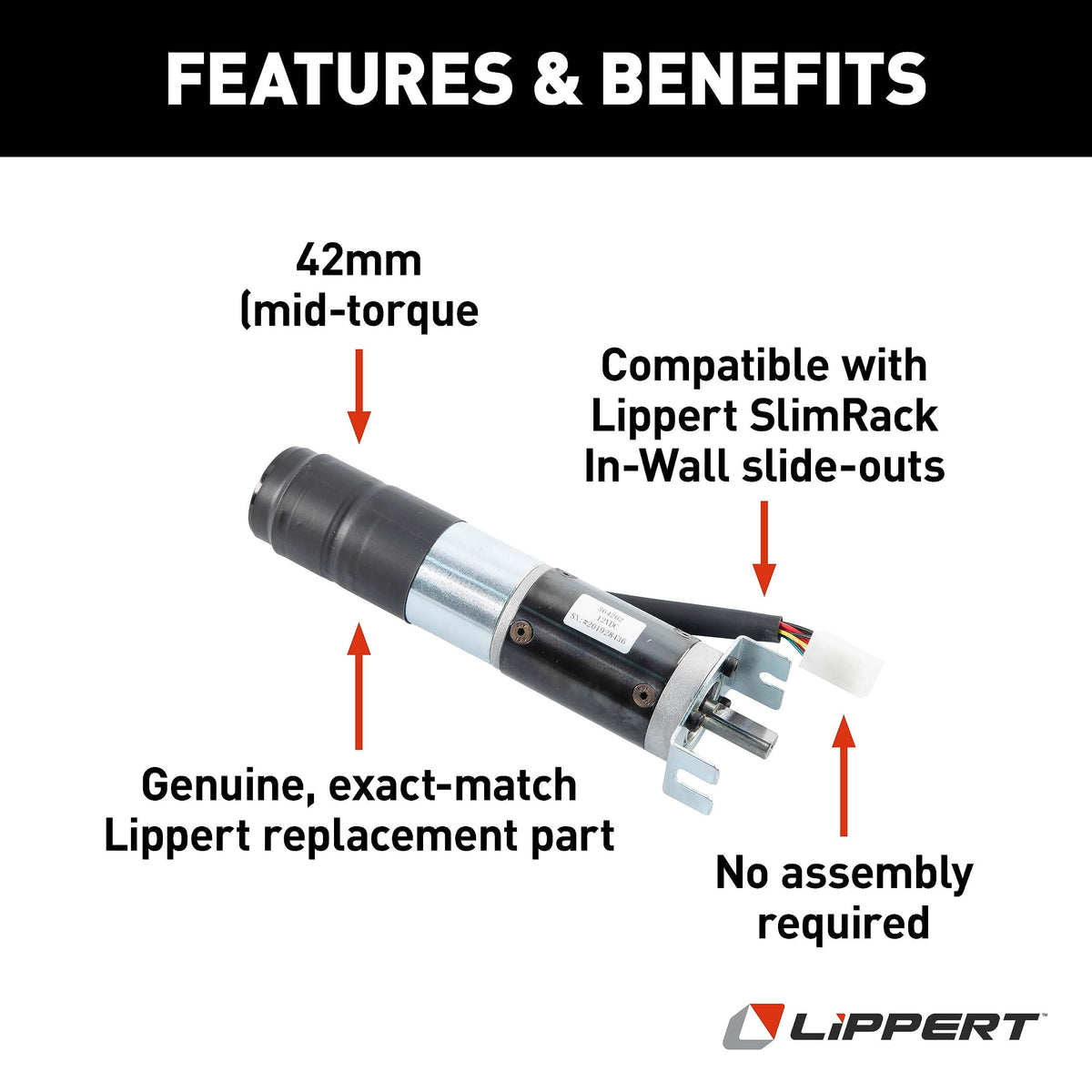 LIPPERT COMP 364262 MTR42MM IN WALL SLIDE-MID