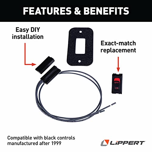 LIPPERT COMP 369299 Kwikee Magnetic Switch for 32 Series Step , Black RV & Camper