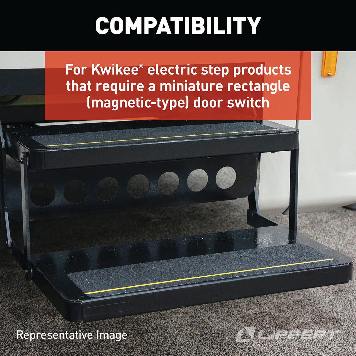 LIPPERT COMP 369299 Kwikee Magnetic Switch for 32 Series Step , Black RV & Camper