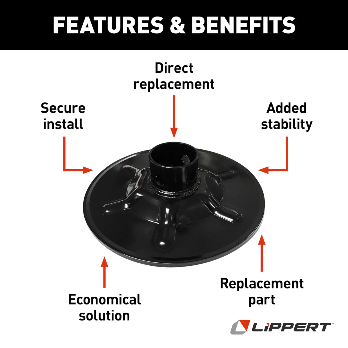 LIPPERT COMP 377962 onents Hall Effect Ground Control 3.0 Replacement Rear Jack Foot Pa...