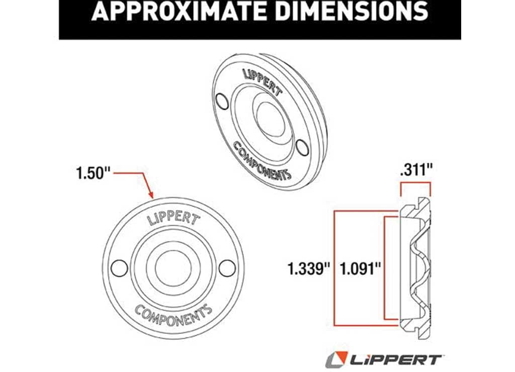 LIPPERT COMP 693722 Lippert : Rubber Insert for Lubed Dust Caps (Universal); 2000-8000#...