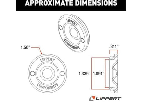 LIPPERT COMP 693722 RUBBER INSERT FOR LUBED DUST CAPS