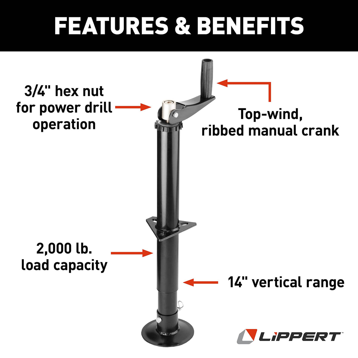 LIPPERT COMP 733926 QUICK DROP MANUAL TONGUE JACK-2000