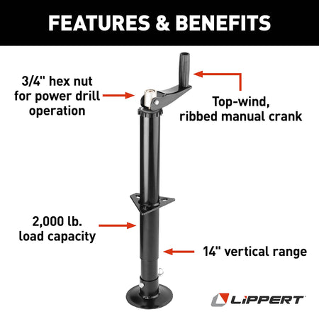 LIPPERT COMP 733926 QUICK DROP MANUAL TONGUE JACK-2000