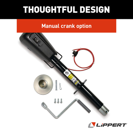 LIPPERT COMP 813748 onents -  Power Stance Tongue Jack with Optional 2-Way to 7-Way pow...