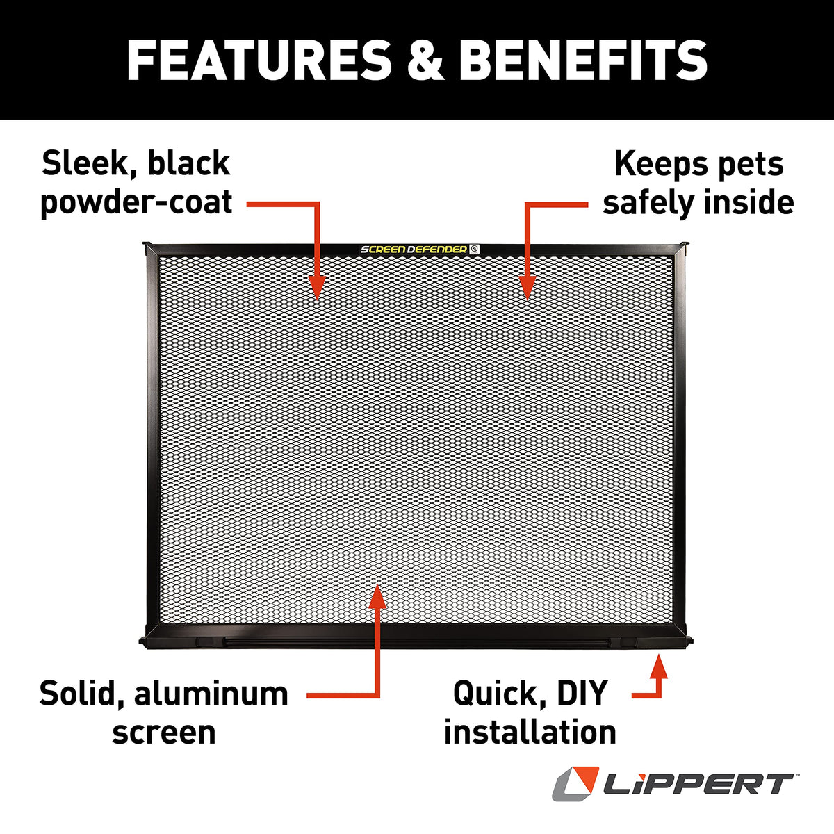 LIPPERT COMP 859792 Lippert  Screen Defender RV Entry Door Screen Protector, 26-inch Do...