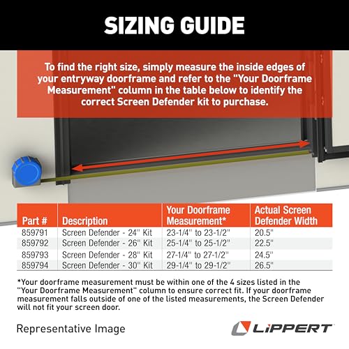 LIPPERT COMP 859794 onents  Screen Defender RV Entry Door Aluminum Screen Protector, 30...