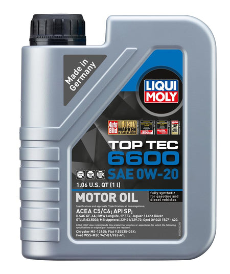 LIQUI MOLY New Top Tec 6600 SAE 0W-20 | 1 L | Synthesis Technology Motor Oil | SKU...