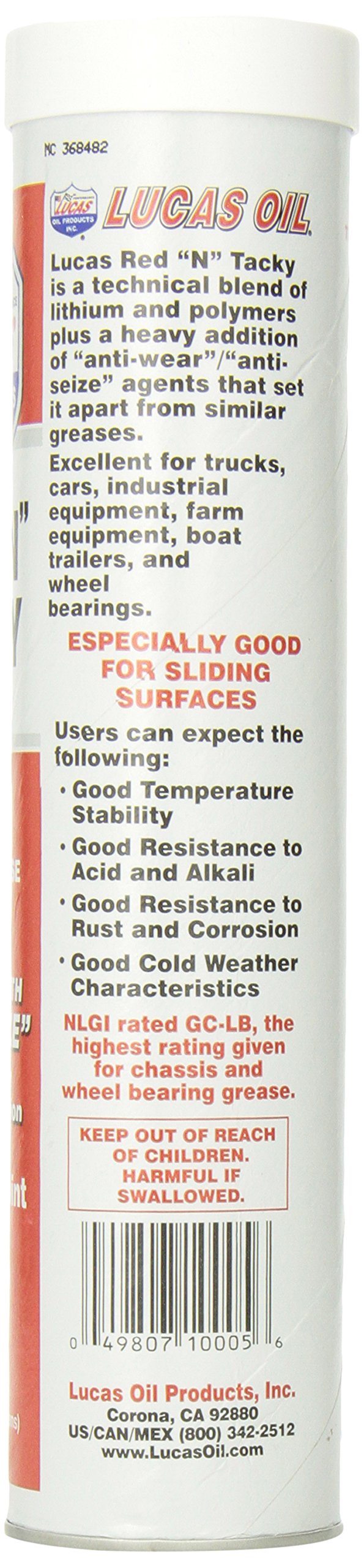 LUCAS OIL 1000530 RED 'N' TACKY GREASE/30X1