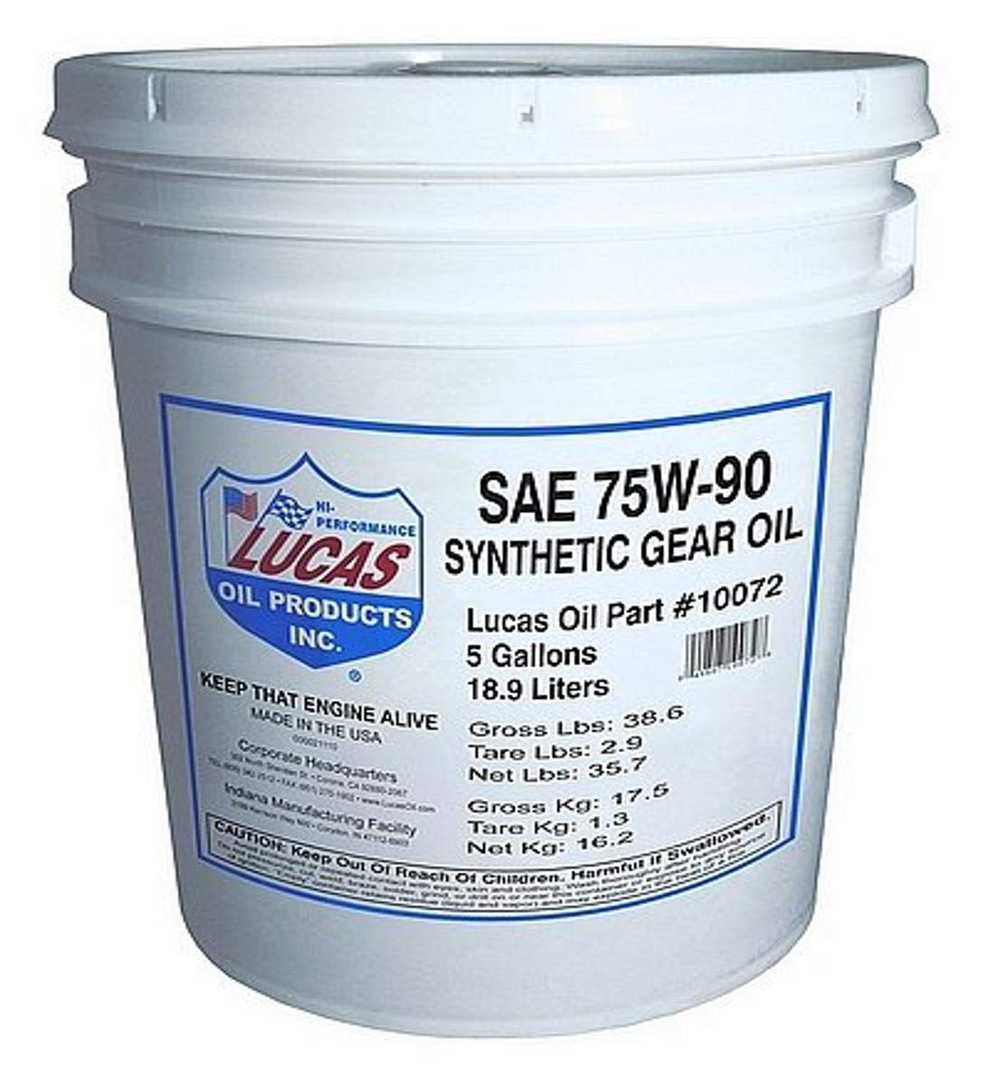 LUCAS OIL 10072 SYNTHETIC SAE 75W-90 TRAN Engine & Performance
