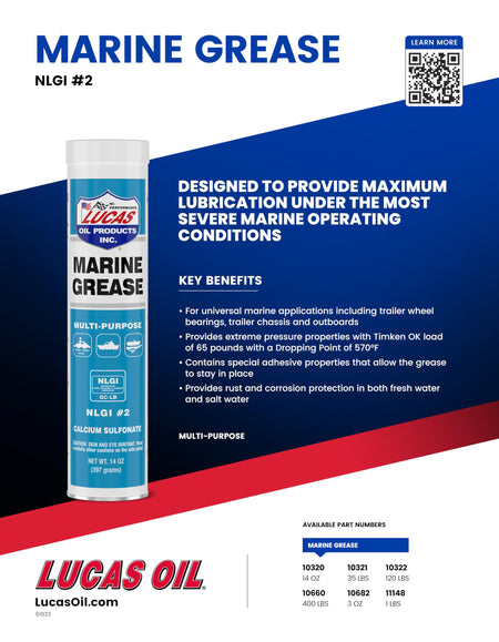 LUCAS OIL 1032030 MARINE GREASE/30X1/14 OUN